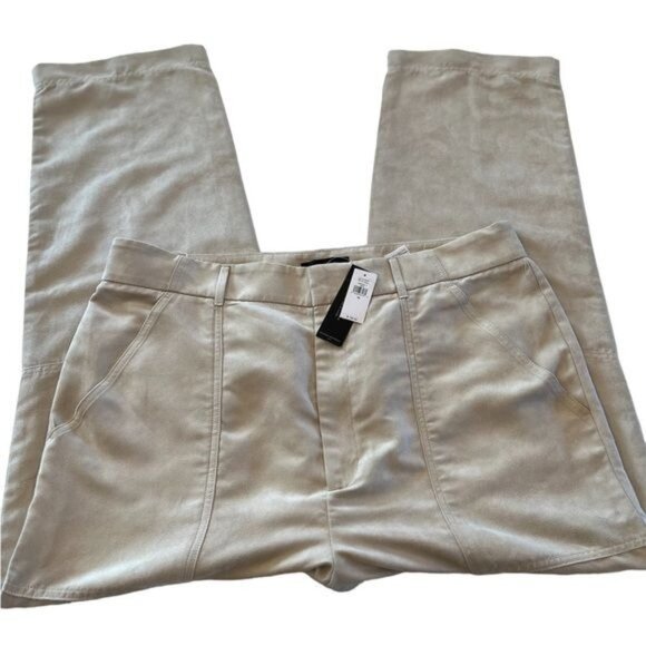 Banana Republic Factory Women’s Pants Size 18 Vegan Suede Straight Stone NWT - Picture 6 of 16